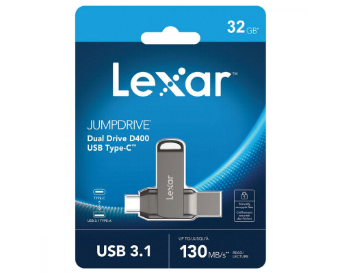 Накопичувач OTG LEXAR JumpDrive D400 USB to Type-C (USB 3.1) 32GB