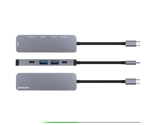 Type-C-Хаб Proove Arc Link 5 in 1 (2*Type-C + 2*USB3.0 + HDMI) silver 2003000318722 6901111117691