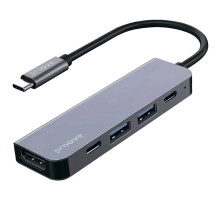 Type-C-Хаб Proove Arc Link 5 in 1 (2*Type-C + 2*USB3.0 + HDMI) silver 2003000318722 6901111117691