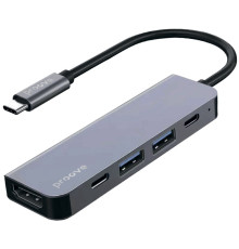 Type-C-Хаб Proove Arc Link 5 in 1 (2*Type-C + 2*USB3.0 + HDMI) silver 2003000318722 6901111117691