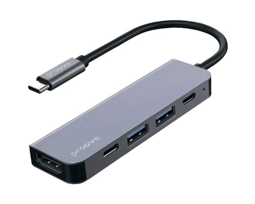 Type-C-Хаб Proove Arc Link 5 in 1 (2*Type-C + 2*USB3.0 + HDMI) silver 2003000318722 6901111117691
