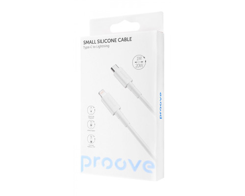 Кабель Proove Small Silicone Type-C to Lightning 20W (1m) white