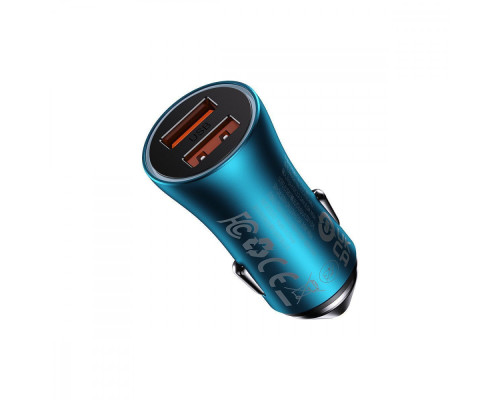 АЗП Baseus Golden Contactor Max Dual 60W USB + USB blue 2001001041908 6932172607999