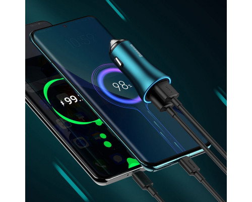 АЗП Baseus Golden Contactor Max Dual 60W USB + USB blue 2001001041908 6932172607999