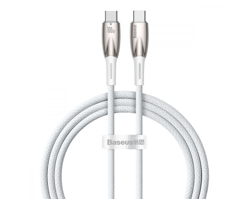 Кабель Baseus Glimmer Series Fast Charging Type-C to Type-C 100W (1m) white 2001000810581 6932172618049