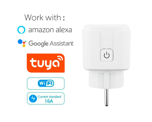 Розумна розетка 16A TUYA WIFI white