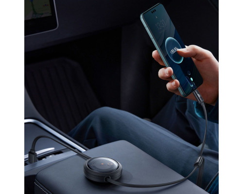 Кабель Baseus Free2Draw Retractable Crystal 3-in-1 (Micro USB+Lightning+Type-C) 100W (1.1m) black 2003000212587 6932172656430