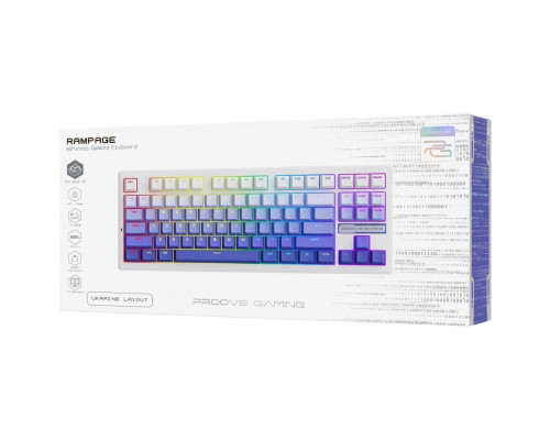 Бездротова клавіатура Proove Gaming Rampage (Ukraine Layout) gradient purple/white 2003000343076 6901111475173