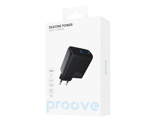 МЗП Proove Silicone Power 45W (Type-C + USB) black