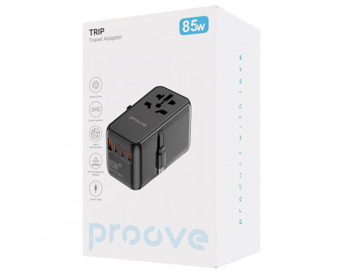 Універсальний адаптер Proove Trip 85W black 2003000150452 6901111107142