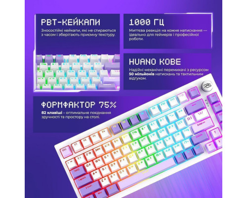 Бездротова клавіатура Proove Gaming Coupe (Ukraine Layout) black/purple 2003000300291 6901114175988