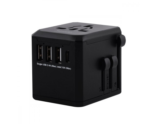 Travel Adapter Yesido MC-10 Type-C (UK/EU/US/AUS) black