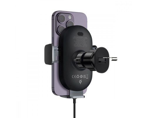 Автомобільний тримач з Бездротовим ЗП Baseus LightChaser 15W black