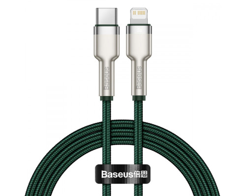 Кабель Baseus Cafule Metal Type-C to Lightning PD 20W (1m) green