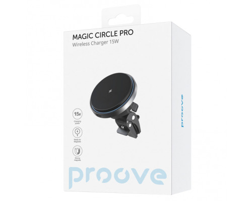 Тримач в машину з Бездротовим ЗП Proove Magic Circle Pro 15W black