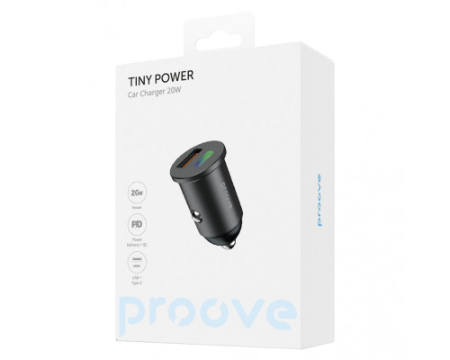 АЗП Proove Tiny Power 20W (USB + Type-C) black