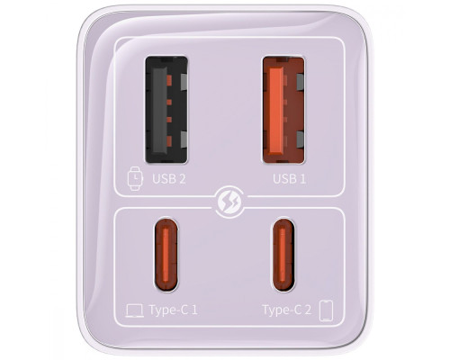 МЗП Baseus GaN6 Pro Fast Charger 2 Type-C + 2 USB 65W purple 2001001966973 6932172644468