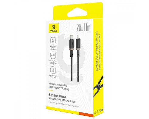Кабель Baseus Dura Series Type-C to Lightning 20W (1m) gray/black 2003000246407