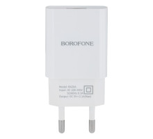 Мережевий Зарядний Пристрій Borofone BA20A Lightning 1USB 2.1A Колір Білий 6931474700728