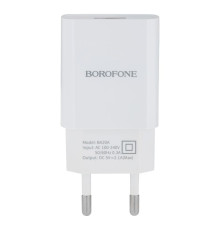 Мережевий Зарядний Пристрій Borofone BA20A Lightning 1USB 2.1A Колір Білий 6931474700728