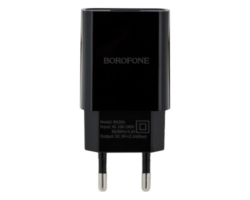 Мережевий Зарядний Пристрій Borofone BA20A Type-C 1USB 2.1A Колір Чорний