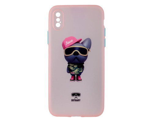 Чохол TPU Ultra-thin Matt with Frame для iPhone X/Xs Колір 07, Pink