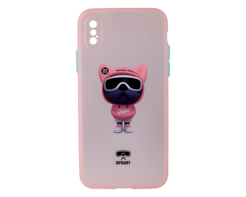 Чохол TPU Ultra-thin Matt with Frame для iPhone X/Xs Колір 07, Pink