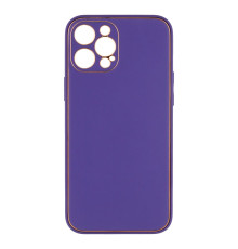 Чохол Leather Gold with Frame without Logo для iPhone 12 Pro Max Колір Purple 2020000264248