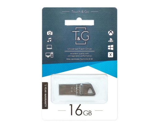 USB флеш-накопичувач T&G 16gb Metal 114 Колір Чорний