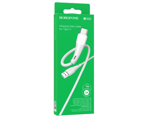 Кабель USB Borofone BX60 Superior Type-C 3A Колір Бiлий 6931474753250