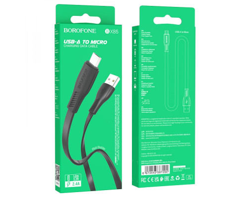 Кабель USB Borofone BX85 Micro 2.4A Колір Чорний