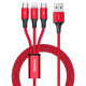 Кабель Baseus Rapid 3-in-1 USB to Micro / Lightning / Type-C 3.5A 1.2m CAJS0000 Колір Червоний, 09
