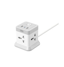 Мережевий Подовжувач XO WL20 20W Square Socket 4AC +USB-A+1USB-C PD/QC 2m Колір Бiлий 6920680846054