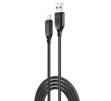 Кабель USB XO NB235 Zebra series Braided 2.4A Lightning Колір Чорний 6920680834211