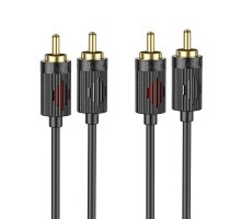 Кабель Aux Hoco UPA29 dual RCA to dual RCA 1.5m Колір Чорний 6942007607766