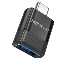 Перехідник Borofone BV18 Type-C male to USB female USB3.0 Колір Чорний 6941991104015