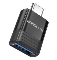 Перехідник Borofone BV18 Type-C male to USB female USB3.0 Колір Чорний 6941991104015