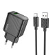 Мережевий Зарядний Пристрій Hoco CS21A 1USB QC 18W+USB to Type-C Колір Чорний 6942007609906