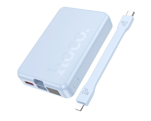 Універсальна Мобільна Батарея Power Bank Hoco Q24 Elegant 22.5W+PD20W with cable and magnetic 10000mAh Колір Блакитний 6942007623452 ma34399_3340260