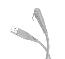 Кабель USB Borofone BX105 Corriente Lightning 2.4A Колір Сiрий 6941991110078