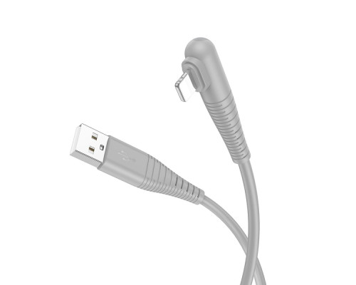 Кабель USB Borofone BX105 Corriente Lightning 2.4A Колір Сiрий 6941991110078