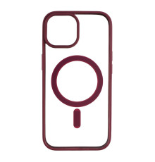 Чохол NEW TPU Color with Magsafe для iPhone 15 Колір 13, Wine Red 2020000391111