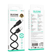 Кабель USB Borofone BX113 Silicone Type-C 3A 2m Колір Чорний 6941991115509