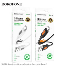 Кабель USB Borofone BX114 Silicone Type-C 3A Колір Чорний 6941991116889 ma35943_3605856