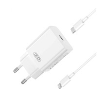 Мережевий Зарядний Пристрій XO L126 1USB-C PD/QC 20W+Type-C to Lightning Колір Білий 6920680846900