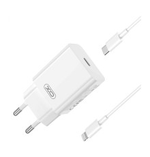 Мережевий Зарядний Пристрій XO L126 1USB-C PD/QC 20W+Type-C to Lightning Колір Білий 6920680846900