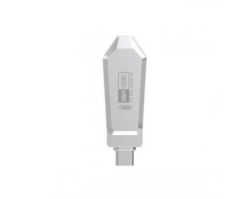 USB флеш-накопичувач XO U50 USB3.0+Type C 256GB Колір Стальной