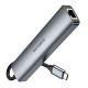 Хаб USB Borofone DH16 6-в-1 Type-C to HDMI+PD+USB3.0+USB2.0*2+RJ45(L=0.15M) Колір Сiрий 6941991115592 ma35479_3346510