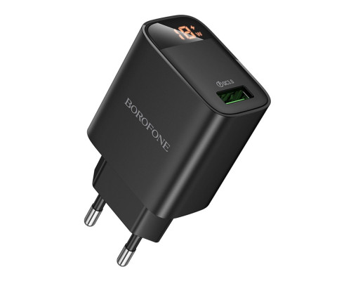 Мережевий Зарядний Пристрій Borofone BA95A 1USB QC 18W Led Display Колір Чорний 6941991120428 ma37247_3611064