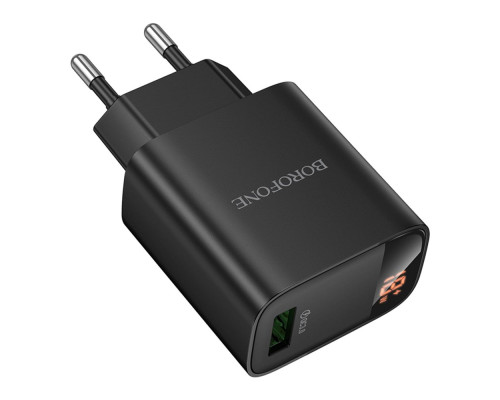 Мережевий Зарядний Пристрій Borofone BA95A 1USB QC 18W Led Display Колір Чорний 6941991120428 ma37247_3611064